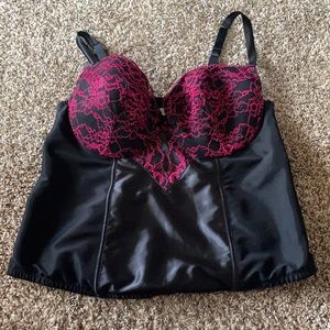 Corset top with pink detailing on bust